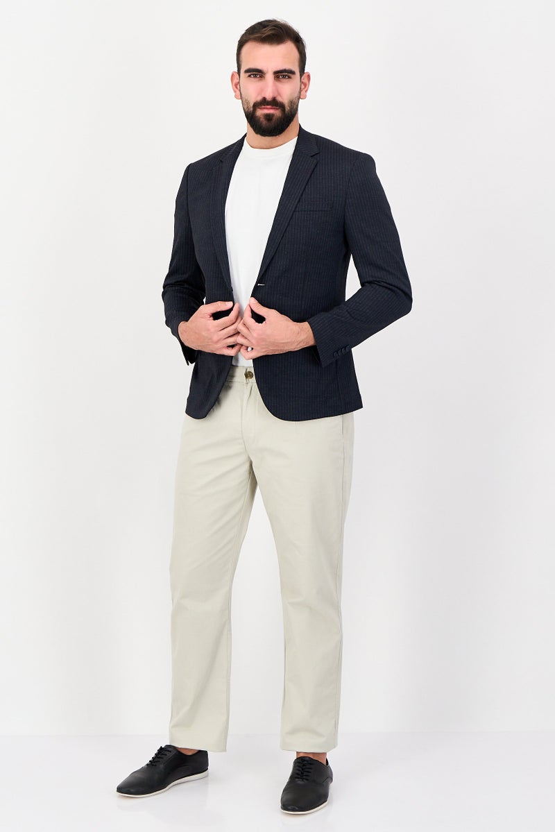 Celio Men Regular Fit Stripe Casual Blazer, Navy - Image 3